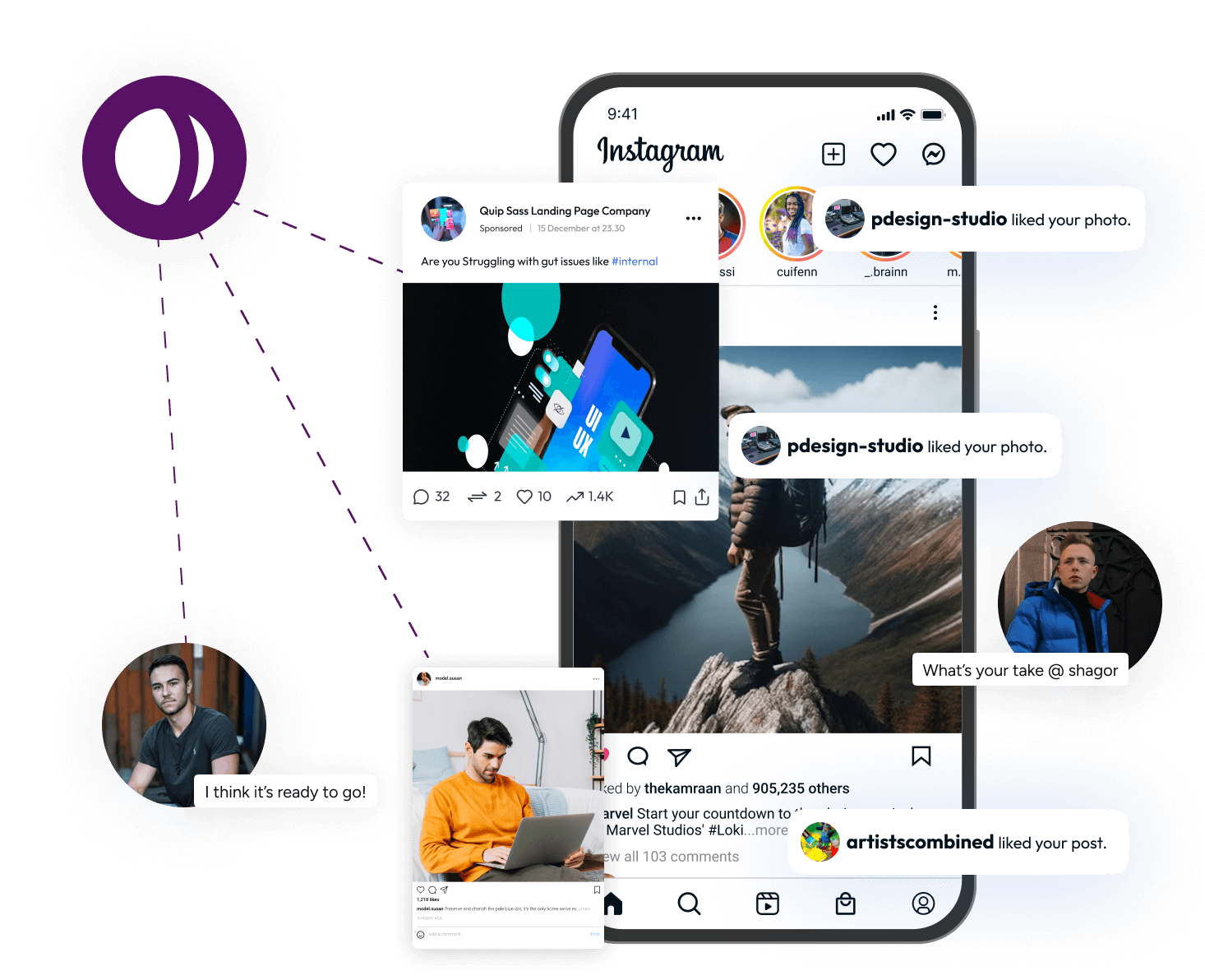 Team collaborating on creative campaign