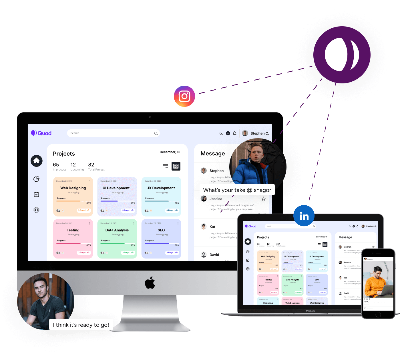 Creative team planning social media strategy