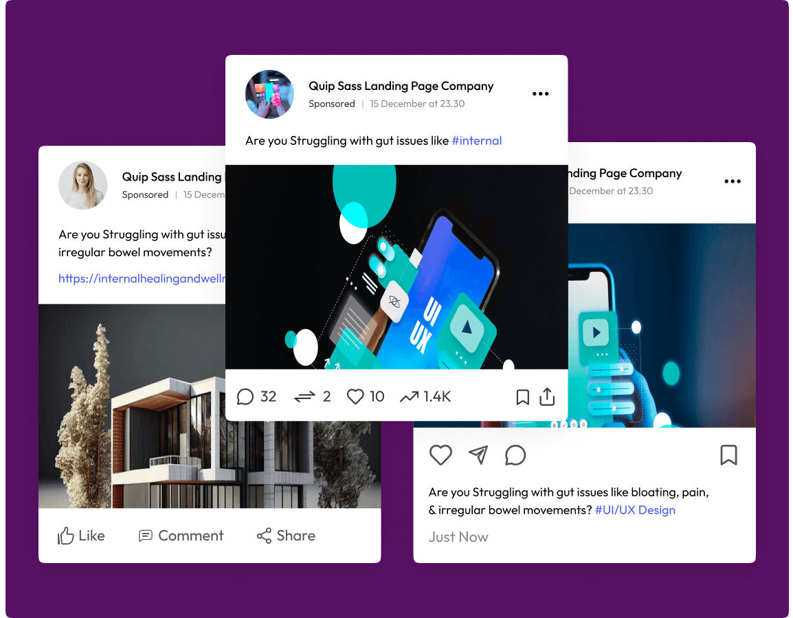 Illustration showing steps in social media growth